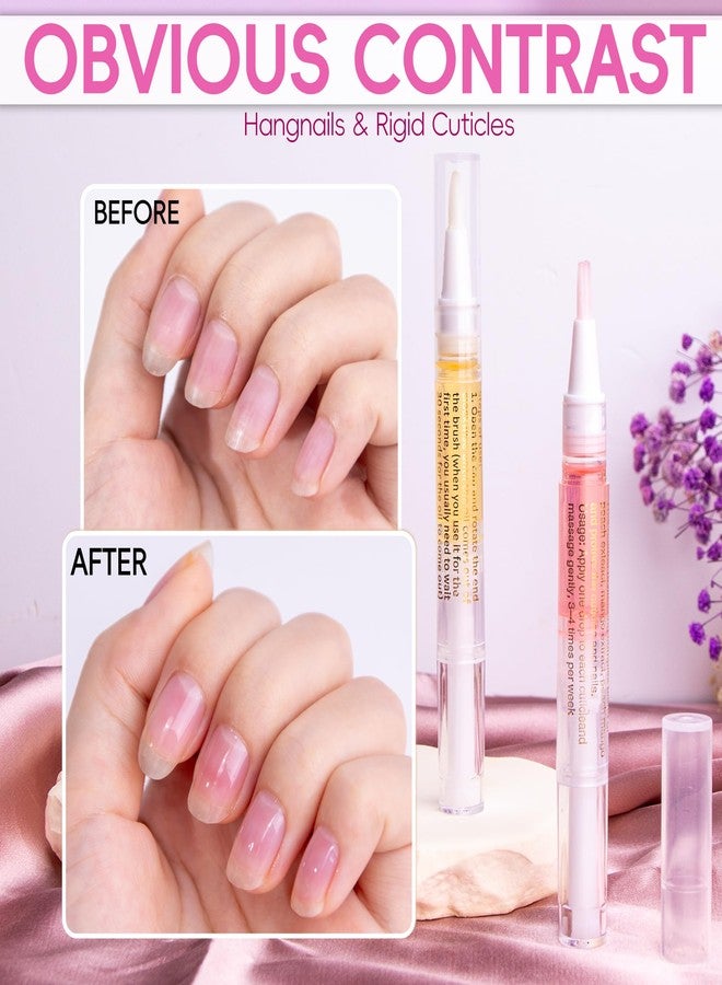 Foncomy 2PCS Cuticle Oil Pen for Nails,Nail Oil Pen for Nail Care,Cuticle Oil for Nails with Nail File,Nail Oil Cuticle Prevent Dry Cracking and Hangnails,Deep Nourishment(Strawberry & Orange Flavor) - Image 5